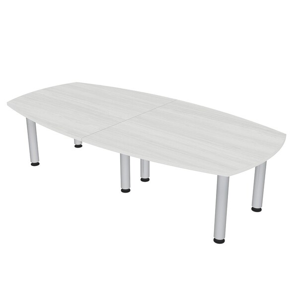 45 in W, 96 in L, 29 in H, Engineered Wood Top, White
